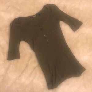 Guess waffle weave distressed Henley